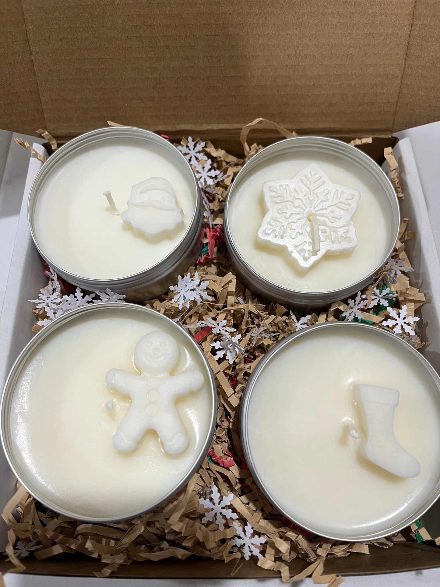 Christmas 4 Pack of 3 Ounce Soy Candle Tins
