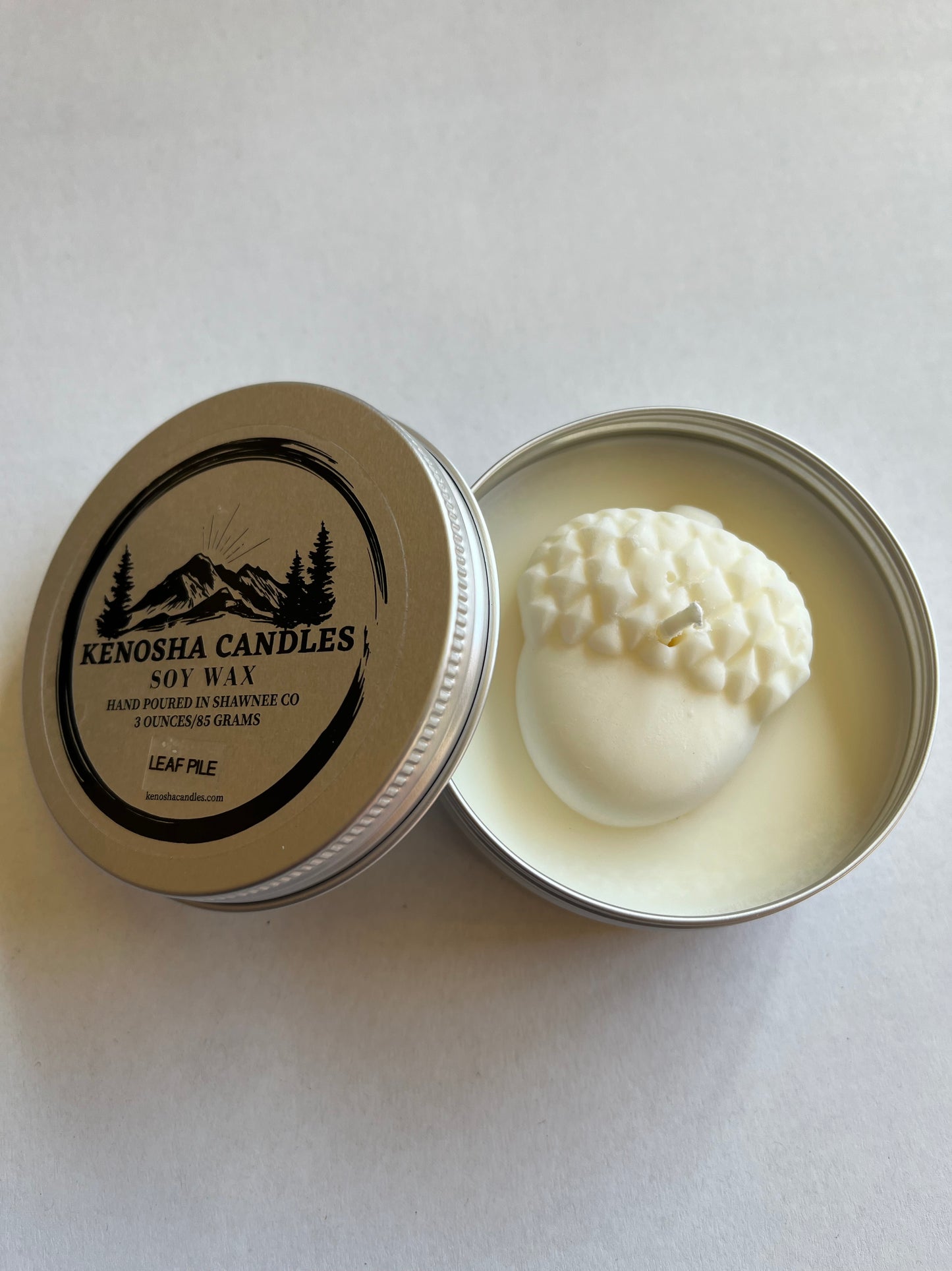 Hand Poured 3 ounce Soy Candle Tin-Leaf Pile