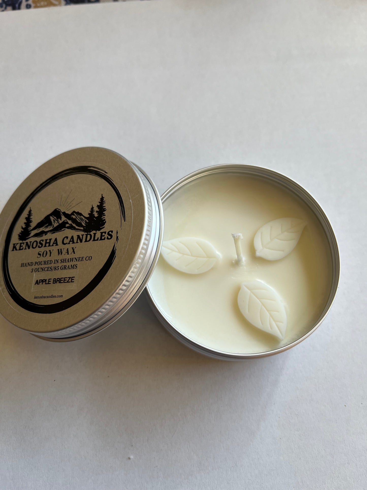 Hand Poured 3 ounce Soy Candle Tin-Apple Breeze
