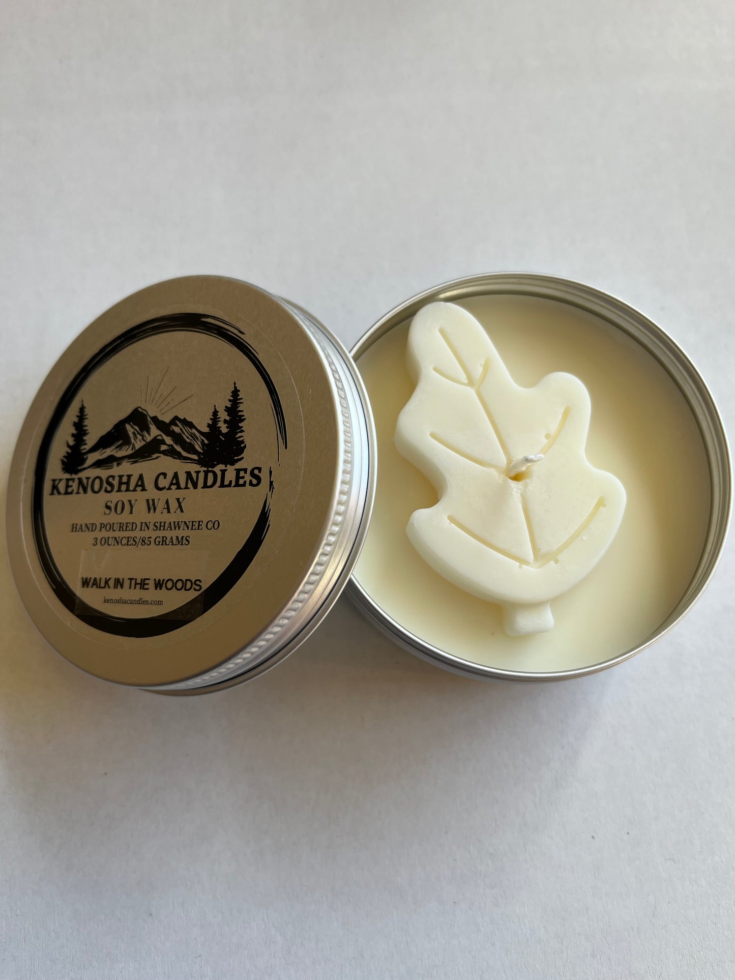 Hand Poured 3 ounce Soy Candle Tin-Walk in the Woods