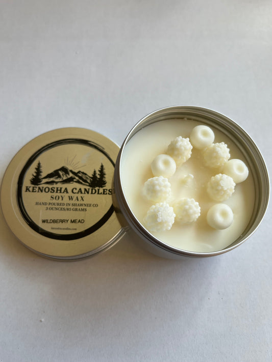 Hand Poured 3 Ounce Soy Candle Tin-WildBerry Mead